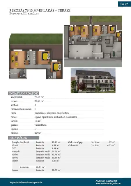 Eladó új építésű téglalakás, Budapest, III. kerület 3 szoba 76 m² 146.85 M Ft